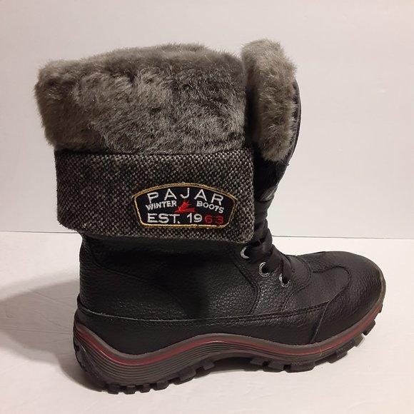 Pajar Canada Women's Black Winter Waterproof Boots Size 8 - Picture 1 of 10